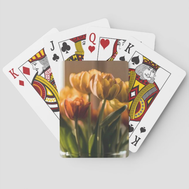 Tulips Orange Flowers Playing Cards (Back)