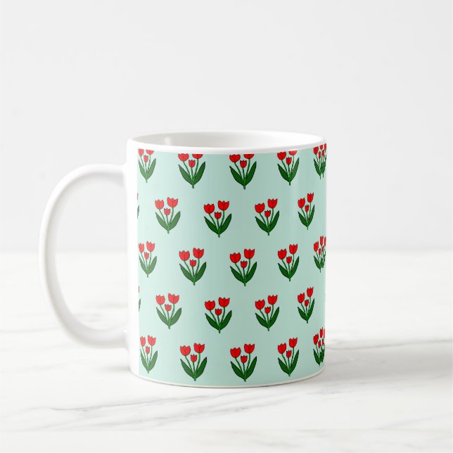 Tulips Pattern Coffee Mug (Left)