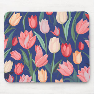 Tulips pattern mouse pad