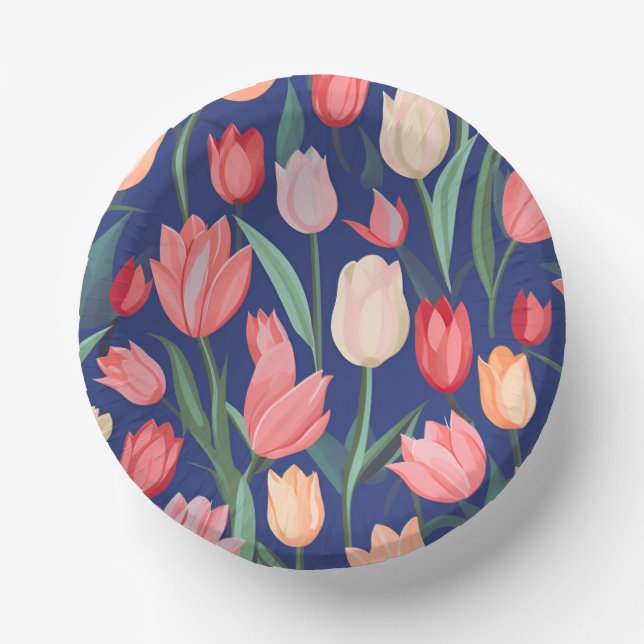 Tulips pattern. paper plate (Front)