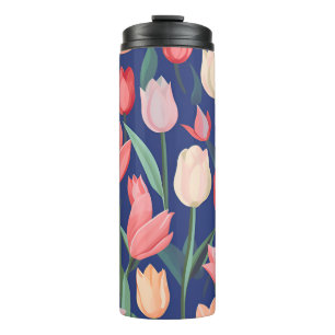 Tulips pattern. thermal tumbler