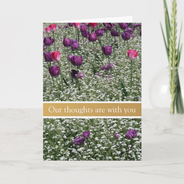 Tulips Peaceful Garden Condolences Sympathy Card 1 (Front)