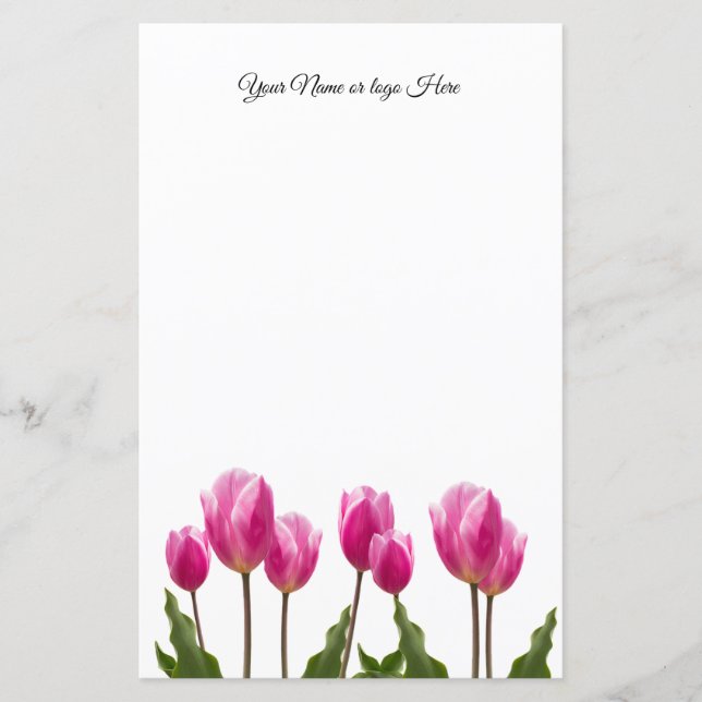 Tulips Personalised Stationery (Front)