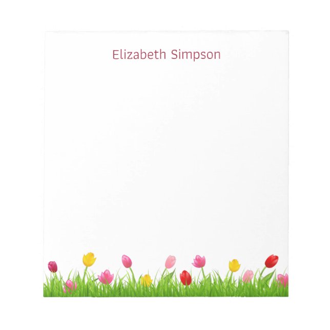 Tulips Personalized Notepad (Front)