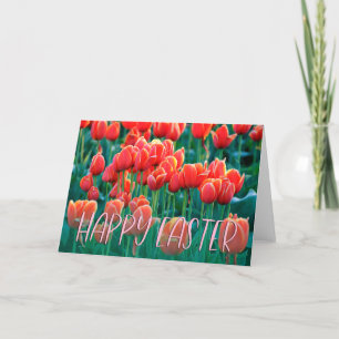 Tulips Photo Happy Easter Card