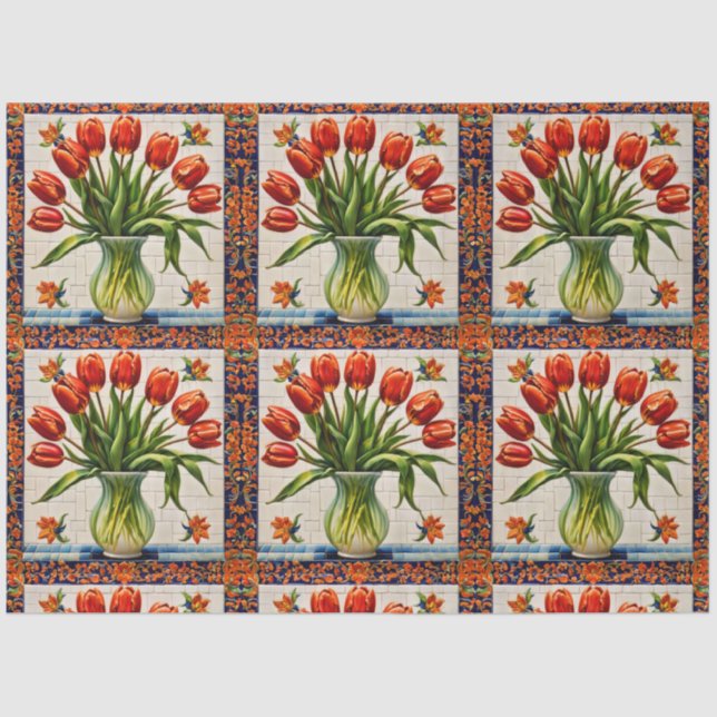 Tulips Popular Beautiful Collection Tissue Paper (Front)