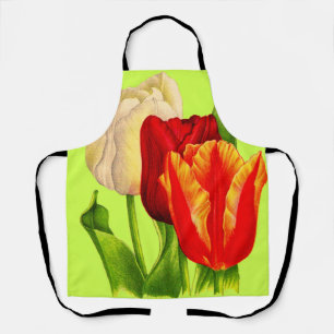 tulips print apron