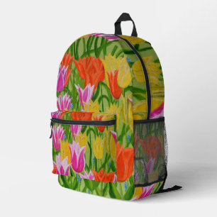 Tulips printed backpack