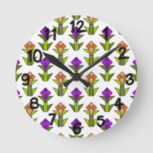 Tulips Round Clock
