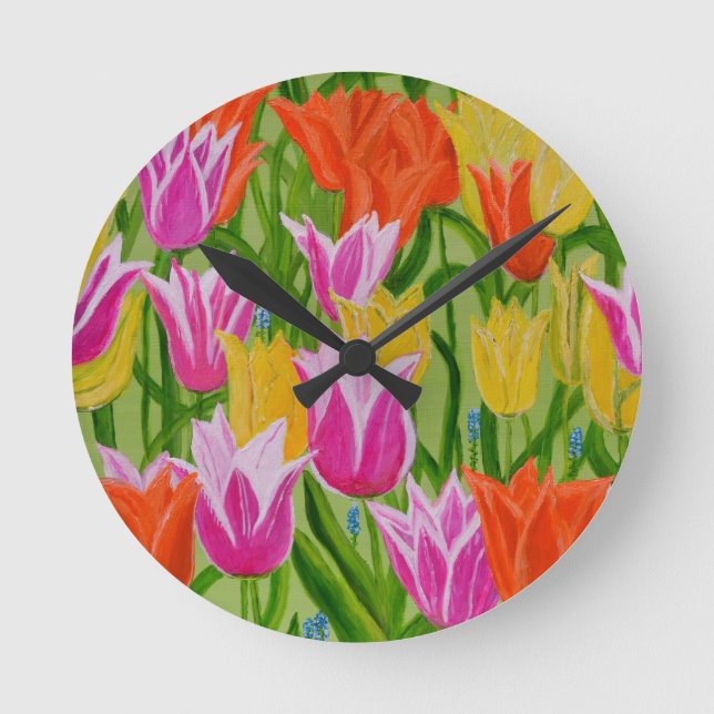 Tulips Round Clock (Front)