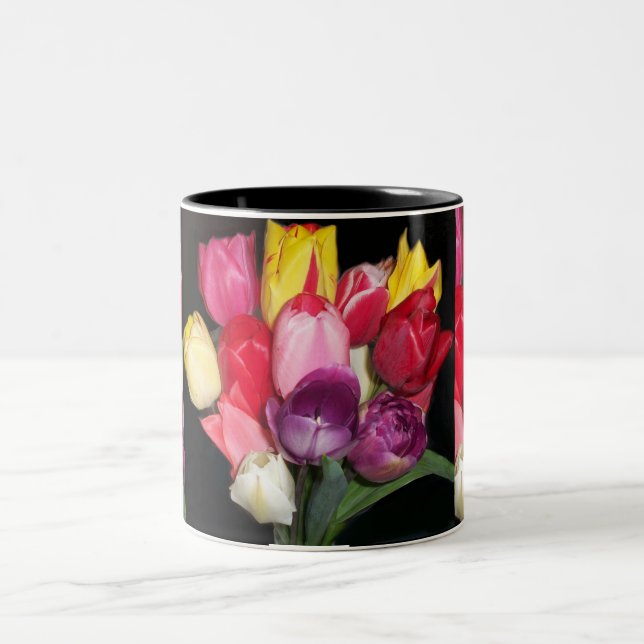Tulips Says it All Two-Tone Coffee Mug (Center)