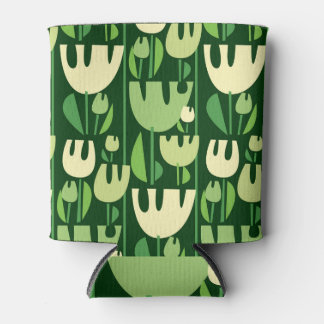 Tulips Scandinavian Style Pattern Can Cooler
