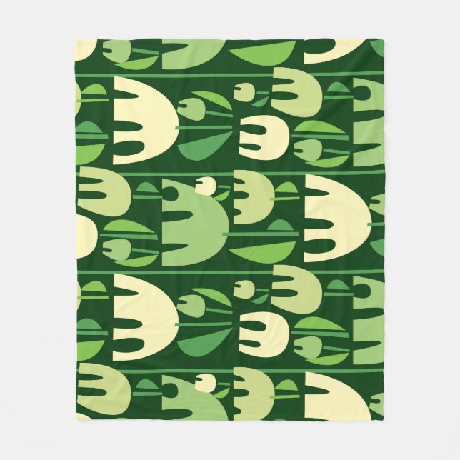 Tulips Scandinavian Style Pattern Fleece Blanket (Front)