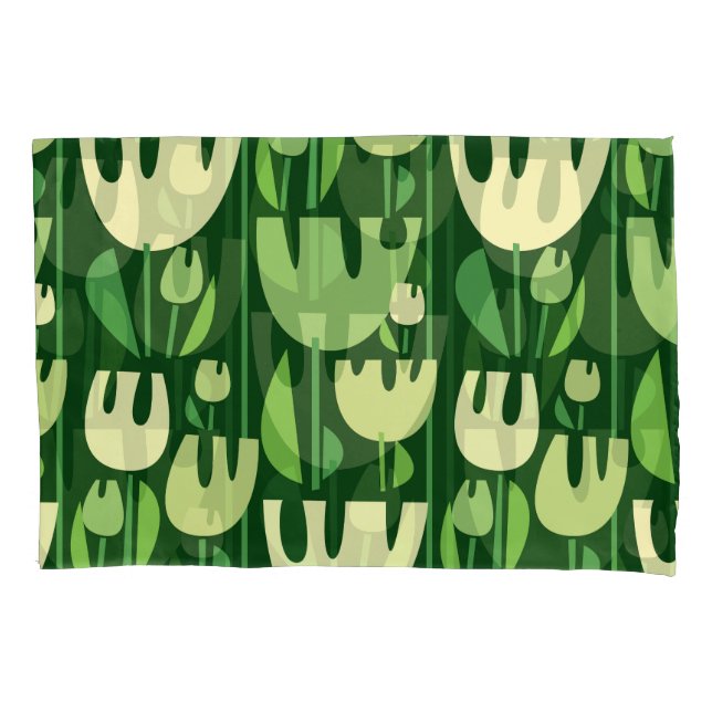 Tulips Scandinavian Style Pattern Pillowcase (Front)
