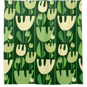 Tulips Scandinavian Style Pattern Shower Curtain