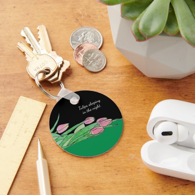 Tulips sleeping in the night key ring (Desk)