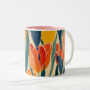 Tulips Spring Radiance Two-Tone Coffee Mug