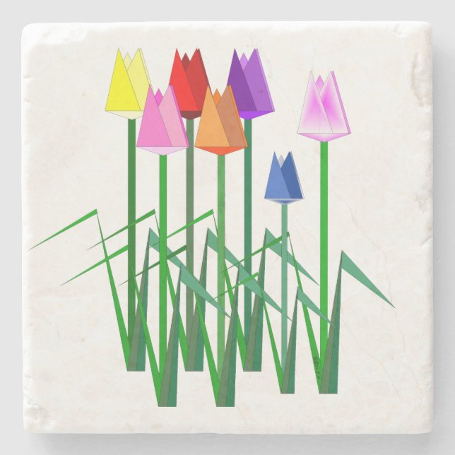 Tulips Stone Coaster (Front)