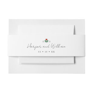 Tulips symbol spring wedding invitation belly band