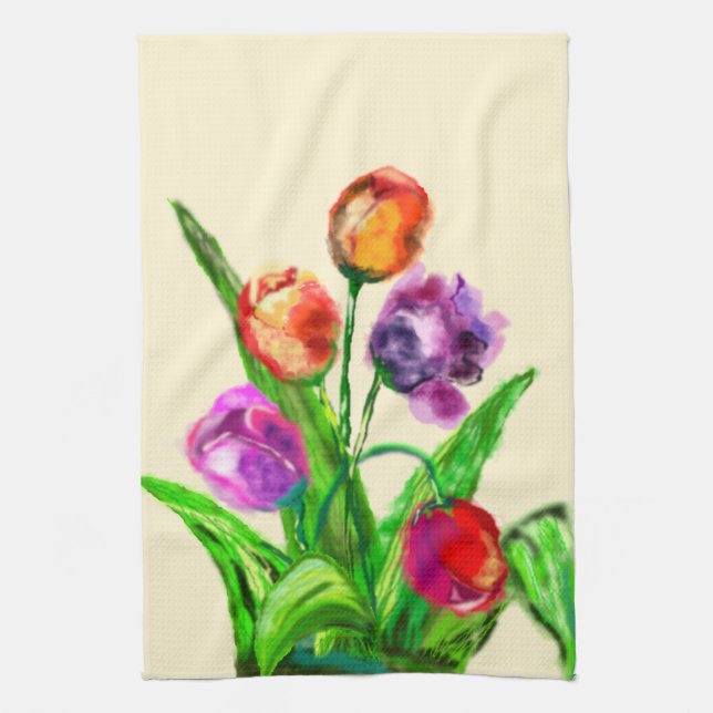 Tulips Tea Towel (Vertical)