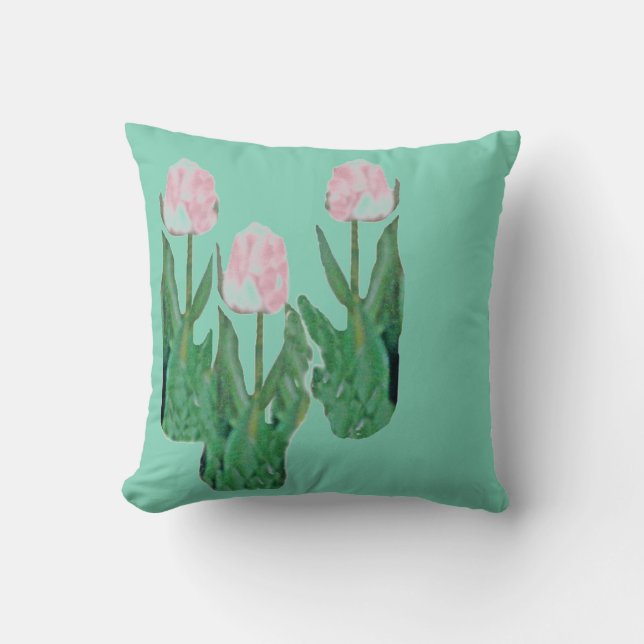 Tulips Three-Pink Cushion (Front)
