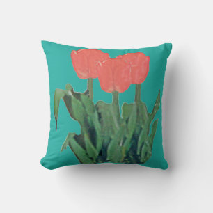 Tulips Three-Red Cushion