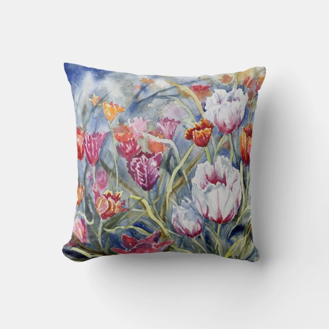 Tulips Throw Pillow (Front)