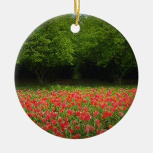 Tulips & Trees Ceramic Ornament