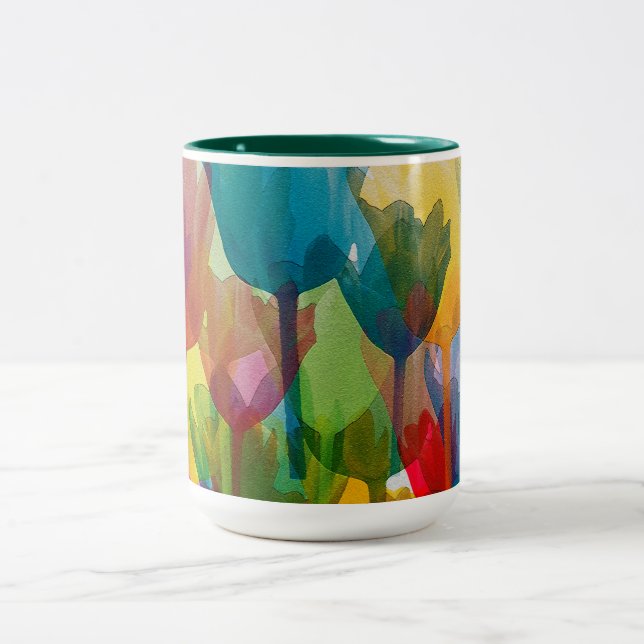 Tulips Two-Tone Coffee Mug (Center)