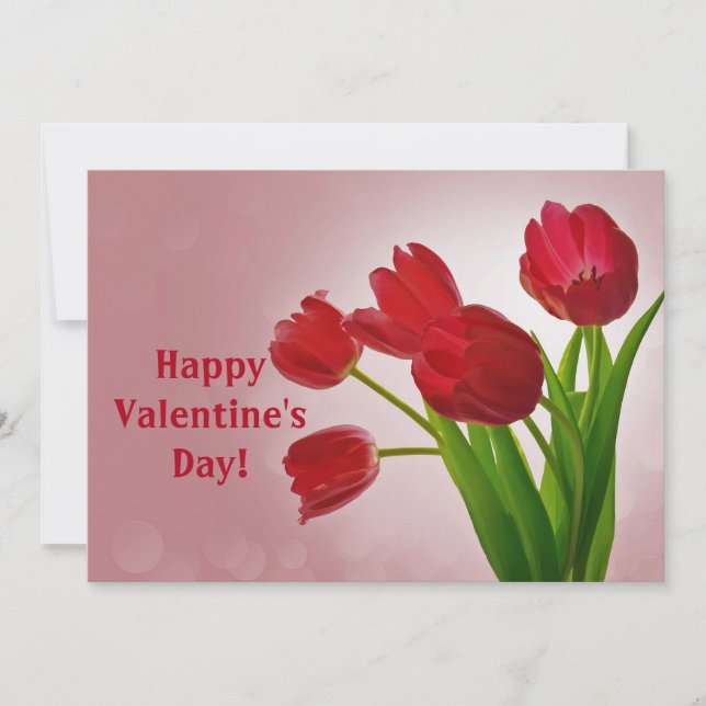 Tulips Valentine's Day Flat Card (Front)