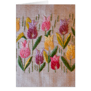 Tulips vintage embroidery