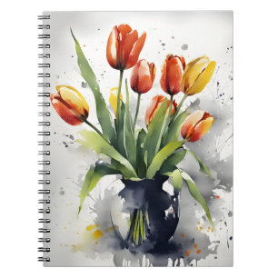 Tulips - Watercolor flowers Notebook