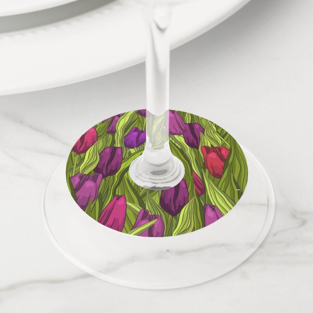 Tulips Wine Glass Tag (Close Up)