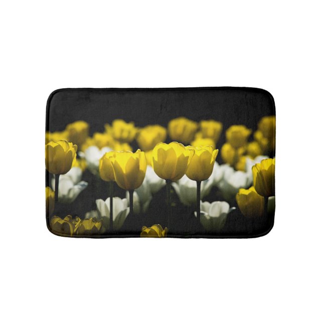 Tulips Yellow And White Bath Mat (Front)