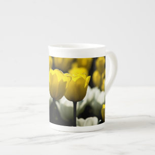 Tulips Yellow And White Bone China Mug