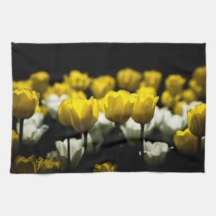 Tulips Yellow And White Tea Towel