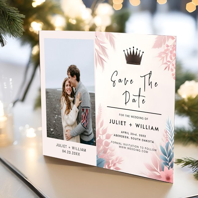 Tulle Regal Royal Glam Blush Pink Wedding Save The Date (Creator Uploaded)