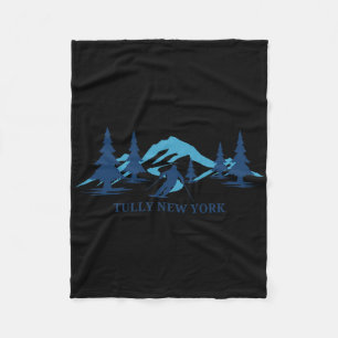 Tully New York Ski Resort Skiing Skier  Fleece Blanket