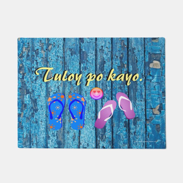 Tuloy po kayo "vintage woods blue" doormat (Front)