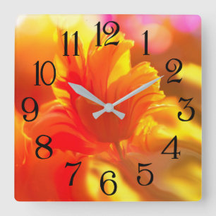 Tulpenglut Square Wall Clock
