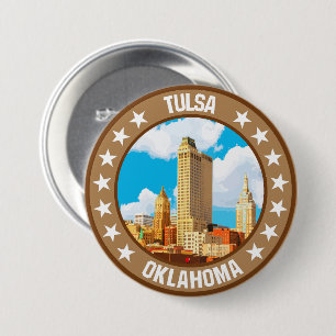 Tulsa 7.5 cm round badge