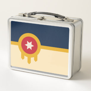 Tulsa city flag metal lunch box