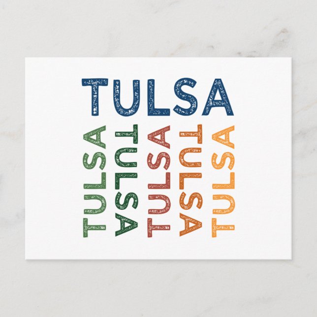 Tulsa Cute Colourful Postcard (Front)