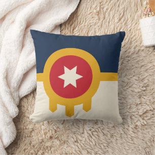 Tulsa Flag on American MoJo Pillow