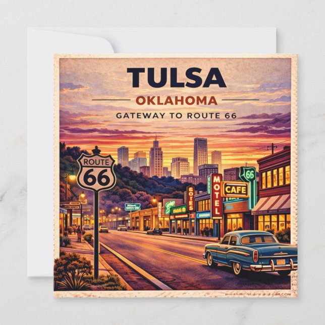 Tulsa Neon Route 66 Roadside Notes (Front)