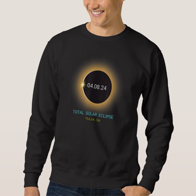 Tulsa OK Total Solar Eclipse 040824 Oklahoma Souve Sweatshirt (Front)