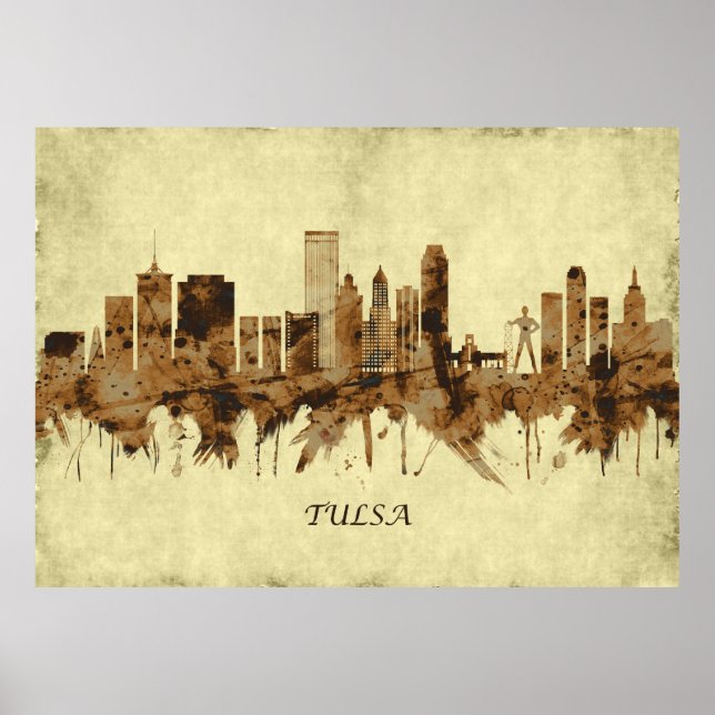 Tulsa Oklahoma Cityscape Poster (Front)