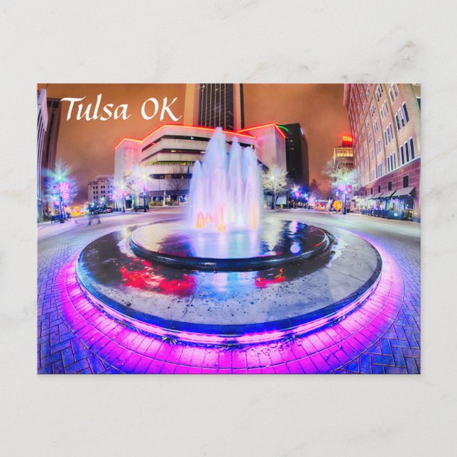 tulsa oklahoma downtown postcard (Front)