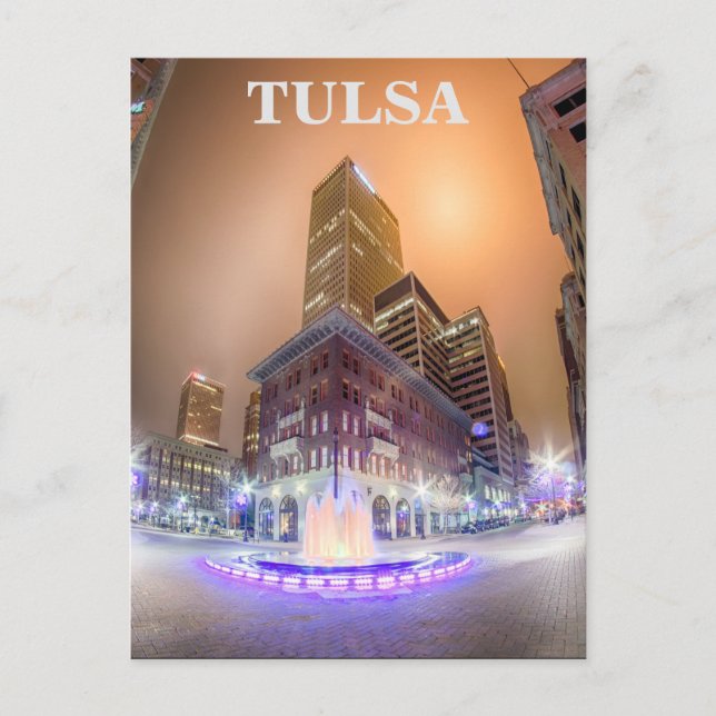 tulsa oklahoma downtown postcard (Front)
