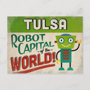 Tulsa Oklahoma Robot - Funny Vintage Postcard